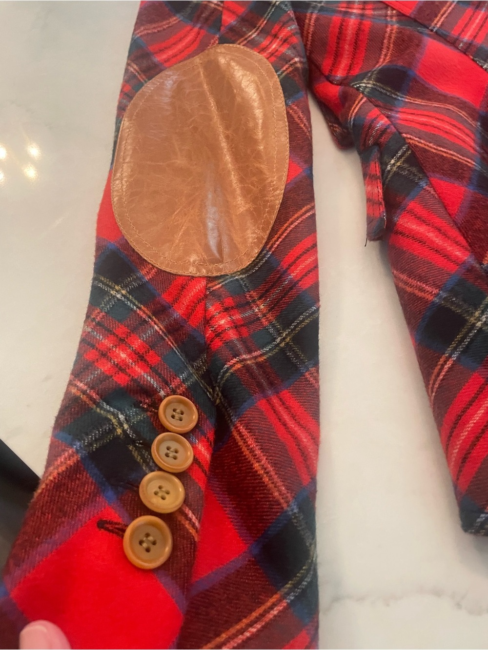 Smythe Red Plaid Blazer with Black and Green Accents - Picture 5 of 10
